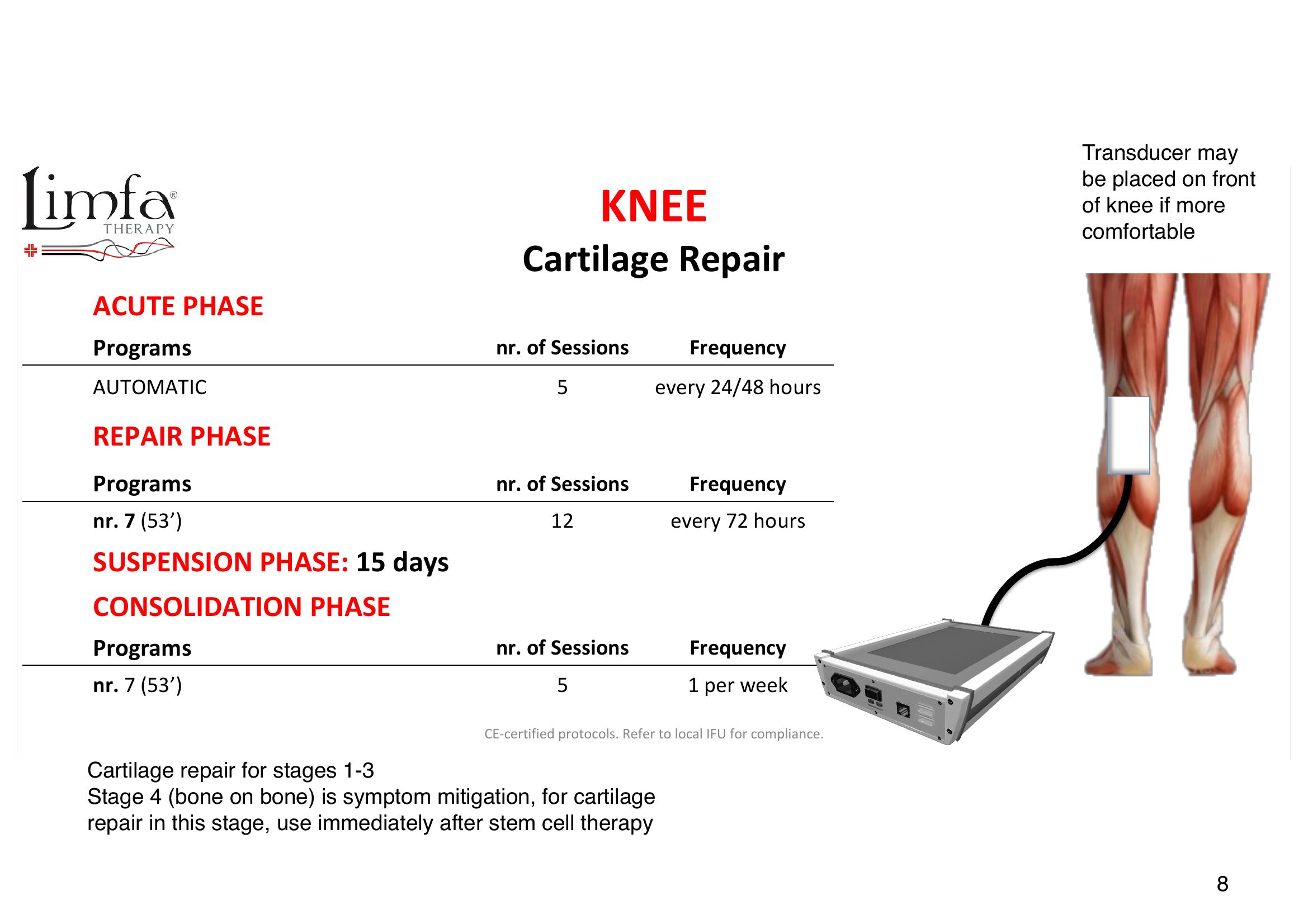Knee- Cartilage Repair - Transducer Placement